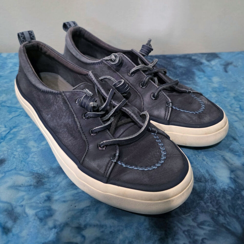 Sperry Women's Leather Casual Lace Up Sneakers Navy Blue Size 8 ST88485
